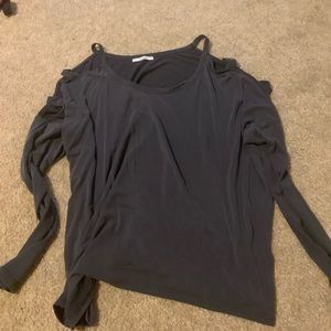 Grey cold shoulder long sleeve